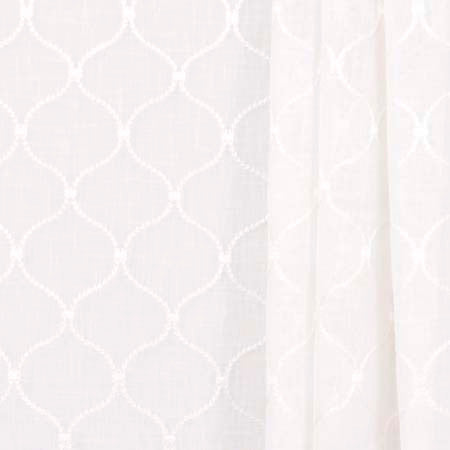 Rollover Ivory by Carole Designer Fabric Sheer Intrigue 100% Polyester India N/A 4 3/8"V, 4" H 51" - Swanky Fabrics -