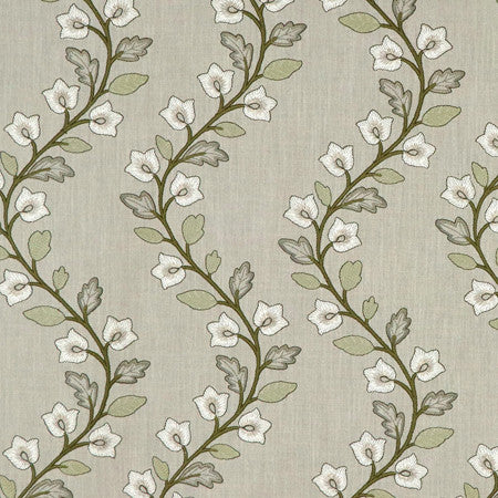 <p>Abbots Field Ivy by Carole Fabric</p><p><strong>Required Minimum Quantity Purchase: 2 yards</strong></p><p>Book: Forget Me Knot</p><p>Content: Base: 52% Cotton, 48% Polyester Embr: 70% Cotton, 30% Rayon</p><p>Origin: </p><p>Performance: 20,000 Wyzenbeek Double Rubs</p><p>Repeat: 12 1/2" V, 18" H</p><p>Width: 54*"</p>