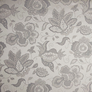 Garden Adorned Pewter by Carole Fabric Alabaster Allure 100% Polyester USA Passes 18,000 Double Rubs Wyzenbeek Horizontal: 28 7/8" and Vertical: 27 1/2" V 58" - Fabric Carolina -