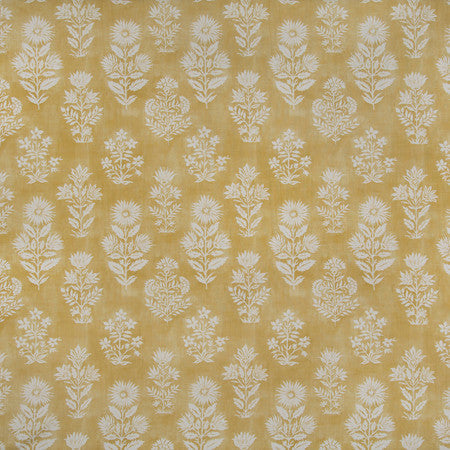 Place Of Honor Turmeric by Carole Designer Fabric Sunset Serenade 50% Cotton, 35% Viscose, 15% Linen India 19" V, 18" H 54"" - Swanky Fabrics -