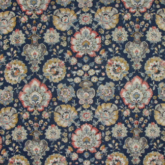 Edenboro Sapphire by Carole Fabric Night Sky 55% Linen, 45% Viscose-Water & Soil Repe S Korea  27" V, 27" H 56"  - Fabric Carolina -