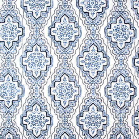 Earned Admiration Cobalt by Carole Fabric Blue Forest 76% Polyester, 24% Cotton India  18 3/4" V, 17 1/2" H 52"  - Fabric Carolina -