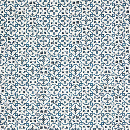 Saint Martin Navy by Carole Fabric Oasis 100% Cotton USA  4 1/4" V, 2 1/8" H HD 54"  - Fabric Carolina -