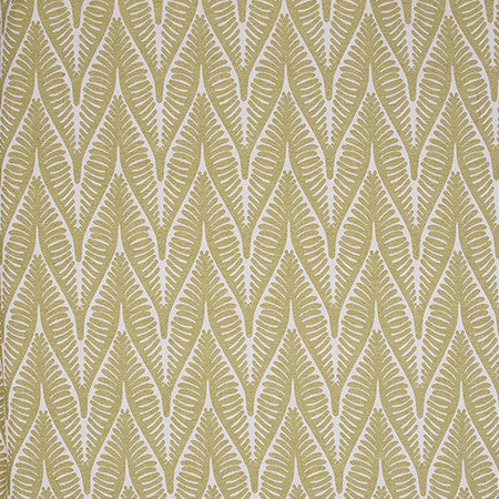 Silver Brake Fern by Carole Fabric Lemongrass 62% Polyester, 38% Cotton India  6 3/4" V, 6 7/8" H 54"  - Fabric Carolina -