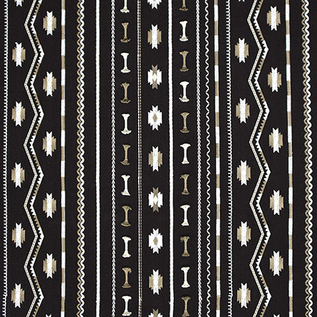 Put A Bow On It Noir by Carole Fabric Moonstone 52% Cotton, 48% Polyester India  9 1/4" V, 17 3/8" H 52.25"  - Fabric Carolina -