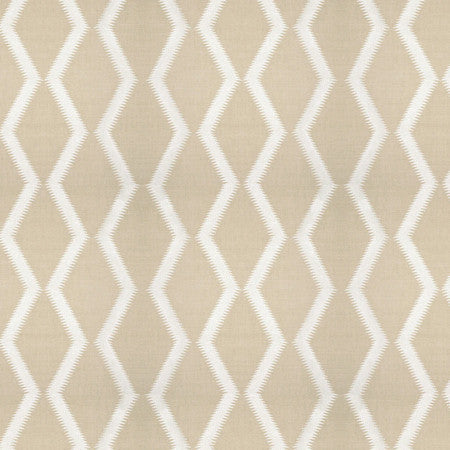 Easy Access Flax by Carole Designer Fabric Neutral Ground Base: 73% Cotton, 27% Polyester Embr: 100% Viscose India 9 1/2" V, 9" H 51"" - Swanky Fabrics -