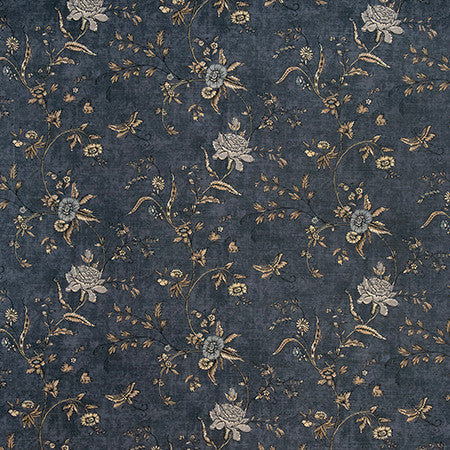 Country Charm Noir by Carole Designer Fabric English Garden 100% Polyester 60,000 Wyzenbeek Double Rubs 24 1/2" V, 13 3/4" H HD 54" - Swanky Fabrics -