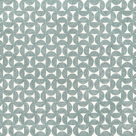 Spin Master Chambray by Carole Designer Fabric Misty Glen Base: 52% Polyester, 48% Cotton Embr: 60% Polyester, 25% Cotton, 15% Linen India 4 5/8" V, 4 1/2" H 54"" - Swanky Fabrics -