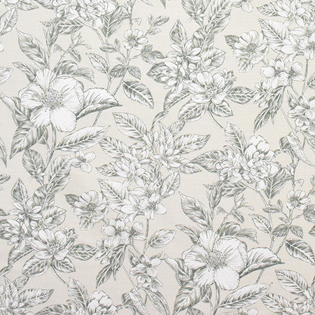 Island Blooms Ecru by Carole Fabric Wellington 100% Cotton SPAIN 30,000 Wyzenbeek Double Rubs 27" V, 13 1/2" H HD 54"  - Fabric Carolina -