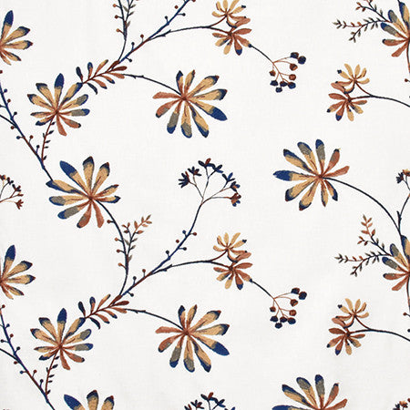 So In Love Lapis by Carole Fabric Wallflower Base: 50% Poly, 50% Cotton. Embr: 60% Poly, 40% Cotton INDIA N/A 15 1/2" V, 25" H 51"  - Fabric Carolina -