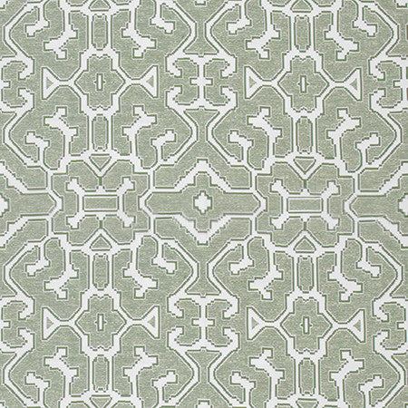 Treasure Box Seafoam by Carole Fabric State Of The Art 58% Polyester, 27% Viscose, 15% Cotton INDIA  16 3/8" V, 12 3/4" H 51.5"  - Fabric Carolina -