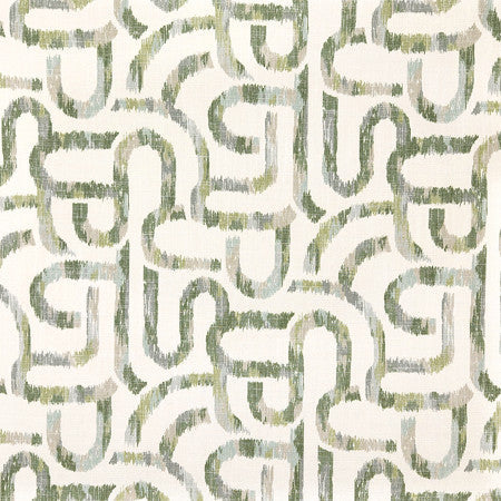 Busy Schedule Celadon by Carole Designer Fabric Misty Glen 36% Polyester, 26% Cotton, 22% Viscose, 16% Linen China 27" V, 13" H HD 55"" - Swanky Fabrics -