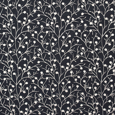 Never Regret Midnight by Carole Fabric Moonstone 60% Cotton, 30% Polyester, 10% Linen India N/A 9 1/4" V, 8 1/2" H 51.5"  - Fabric Carolina -