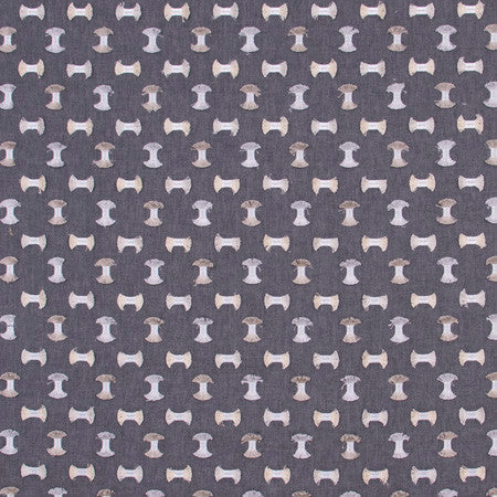 Pick A Bow Gunmetal by Carole Fabric White Smoke 50% Polyester, 50% Cotton India Passes 25,000 Double Rubs Wyzenbeek </p><p>Repeat: 5 1/4" V, 6 1/4" H 52" - Fabric Carolina -