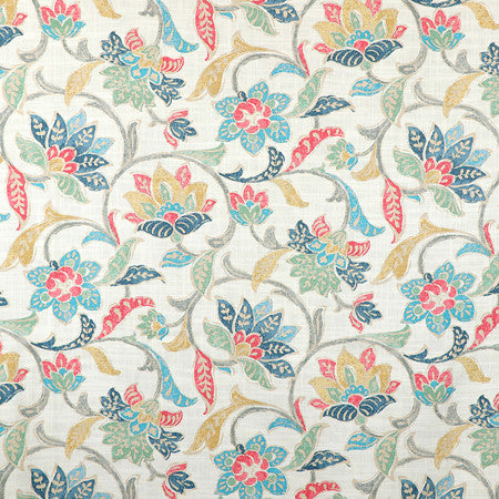 For Your Eyes Multi by Carole Fabric Sunset Serenade 75% Cotton, 25% Linen-Soil Repellent Pakistan  25" V, 13" H HD 54""  - Fabric Carolina -