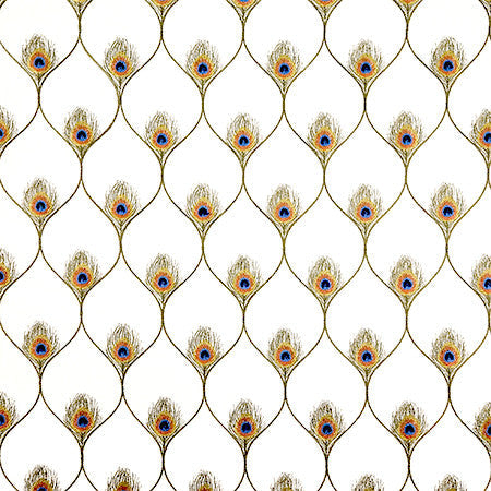 A Little Different Ivory by Carole Designer Fabric Hidden Treasure Base: 70% Cotton, 25% Poly, 5% Linen Embr: 100% Rayon India 7 1/2" V, 4 1/4" H 53" - Swanky Fabrics -