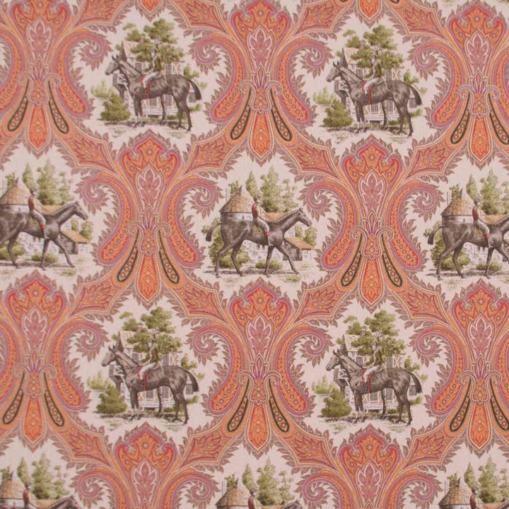 Horseman Spice by Carole Fabric Red Sea 100% Cotton -SSR Finished In USA 15,000 Wyzenbeek Double Rubs Horizontal: 13.5 and Vertical: 18 54 - Fabric Carolina -