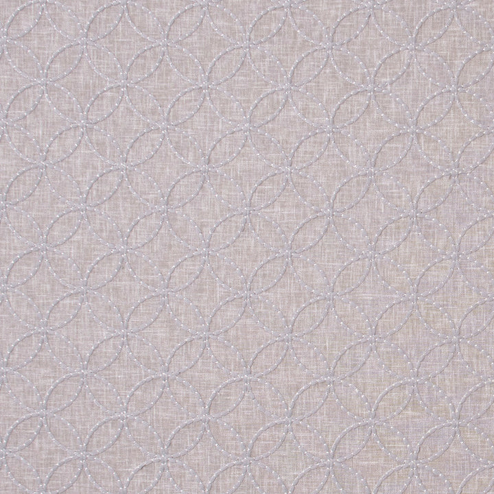 Circle Back Platinum by Carole Designer Fabric White Smoke 70% Polyester, 30% Cotton India N/A Horizontal: 3 and Vertical: 3 51.5 - Swanky Fabrics -