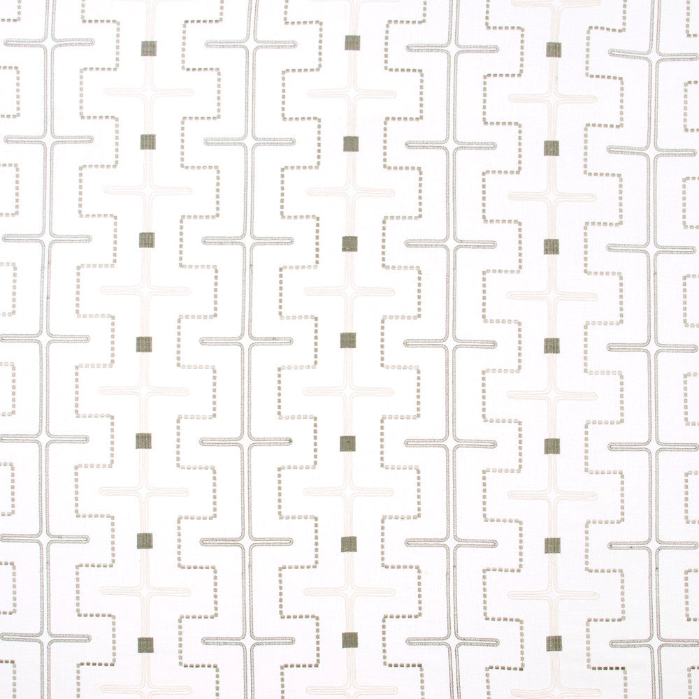 Maze Away White by Carole Fabric Birch 70% Cotton, 25% Polyester, 5% Linen India Passes 50,000 Double Rubs Wyzenbeek Horizontal: 10375 and Vertical: 5 52 - Fabric Carolina -
