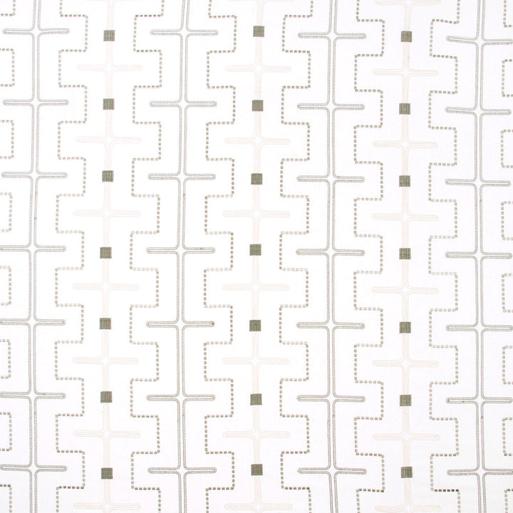 Maze Away White by Carole Fabric Birch 70% Cotton, 25% Polyester, 5% Linen India Passes 50,000 Double Rubs Wyzenbeek Horizontal: 10375 and Vertical: 5 52 - Fabric Carolina -