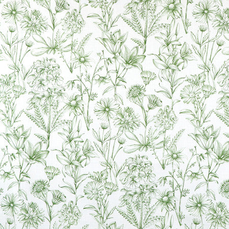 Garden Stencil Sage by Carole Fabric Misty Glen 100% Cotton Spain  27" V, 13 1/2" H HD 54""  - Fabric Carolina -