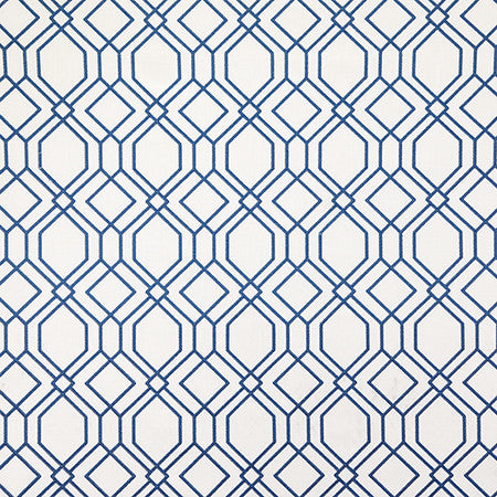 Eavesdrop Cobalt by Carole Fabric Shape Shifter Base: 52% Polyester, 48% Cotton Embr: 100% Polyester India  6 1/4" V, 6 1/2" H 51.5"  - Fabric Carolina -
