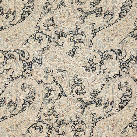 Paisley Statement Chai by Carole Fabric Dawn & Dusk 100% Cotton-SSR Pakistan 12,000 WYZENBEEK DOUBLE RUBS 25 1/4" V, 27 1/2"  H 54"  - Fabric Carolina -