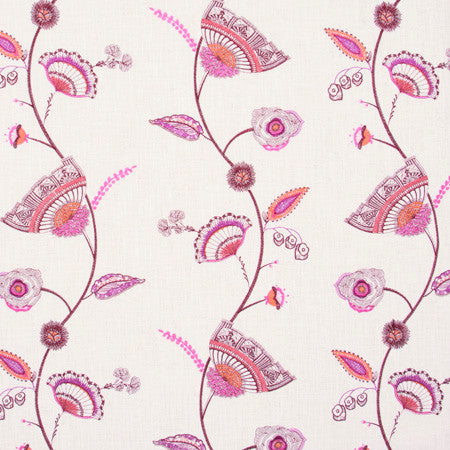 Hidden Gems Magenta by Carole Fabric Azalea 60% Polyester, 30% Viscose, 10% Cotton China N/A 23 1/4" V, 24 3/4" H 52"  - Fabric Carolina -