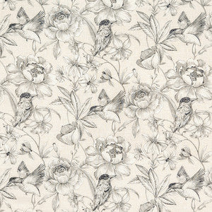 Hidden Bird Graphite by Carole Fabric