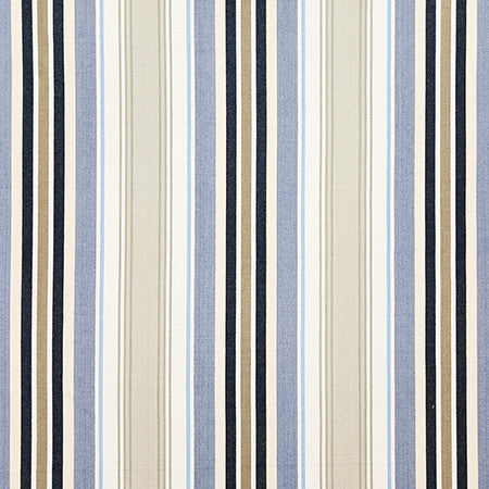 Beachside Stripe Lake by Carole Fabric Dewdrop 100% Cotton India  13 1/2" H 54"  - Fabric Carolina -