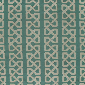 Grand Cable Laurel by Carole Designer Fabric Emerald Ocean 100% Polyester India N/A 8 1/2" V, 9 1/8" H 54" - Swanky Fabrics -