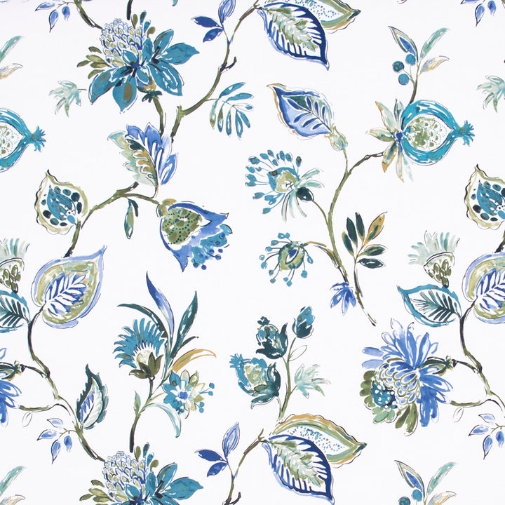 Serenade Song Cobalt by Carole Fabric Spearmint 100% Cotton Spain Passes 30,000 Double Rubs Wyzenbeek Horizontal: 27 and Vertical: 27 54 - Fabric Carolina -