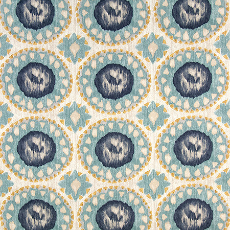 Setting Sun Verdigris by Carole Fabric Go West 100% Cotton 30,000 Wyzenbeek Double Rubs 8 3/8" V, 9 1/4" H 55" - Fabric Carolina -