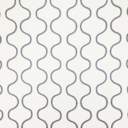 Subsequent Slate by Carole Designer Fabric Shape Shifter Base: 100% Cotton Embr: 80% Cotton, 20% Viscose India 7 5/8" V, 9" H 51" - Swanky Fabrics -