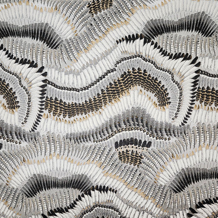 Wingspan Charcoal by Carole Designer Fabric Fearless 57% Polyester, 27% Rayon, 16% Viscose China 56 3/4" V, 29"H 57" - Swanky Fabrics -