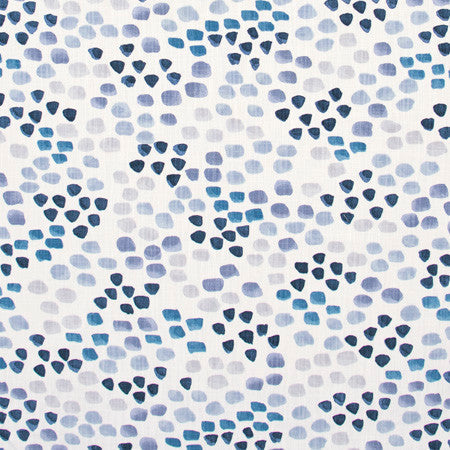 Kicked Stones Indigo by Carole Designer Fabric Bluebird 100% Cotton Printed in USA 25 1/4" V, 27" H 54" - Swanky Fabrics -