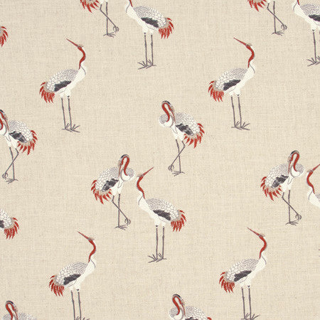 Heron Umber by Carole Fabric Azalea 86% Polyester, 9% Rayon, 5% Linen China Passes 73,000 Double Rubs Wyzenbeek 15 1/2" V, 13 1/2" H 54"  - Fabric Carolina -