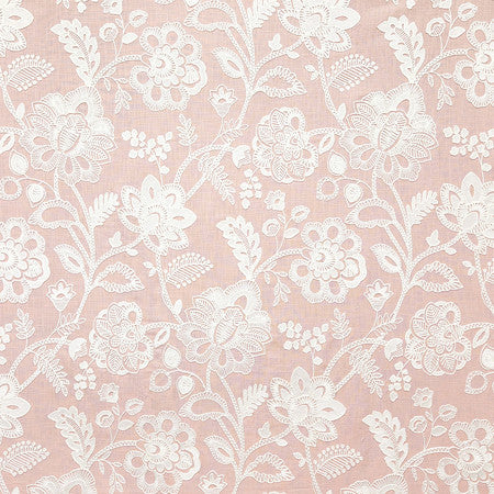 Made With Heart Blush by Carole Fabric Sunset Serenade Base: 100% Cotton Embr: 62% Cotton, 38% Viscose India  30 1/2" V, 12 3/4" H HD 52 1/4""  - Fabric Carolina -
