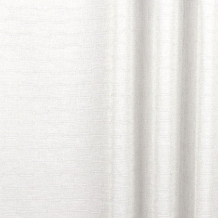 Check This Out Bisque by Carole Designer Fabric Sheer Movement 100% Polyester Turkey 1 7/8" V, 2" H 125" - Swanky Fabrics -
