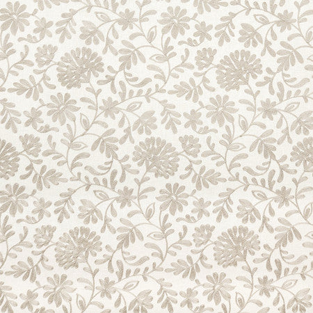 Love Language Pearl by Carole Fabric Neutral Ground Base: 52% Polyester, 48% Cotton Embr: 100% Viscose India  18 7/8" V, 17" H 51""  - Fabric Carolina -