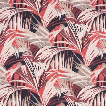 Treehouse Sangria by Carole Designer Fabric Red Sea 100% Polyester India 50,000 Wyzenbeek Double Rubs 24 1/2" V, 26 5/8" H HD 55.5" - Swanky Fabrics -