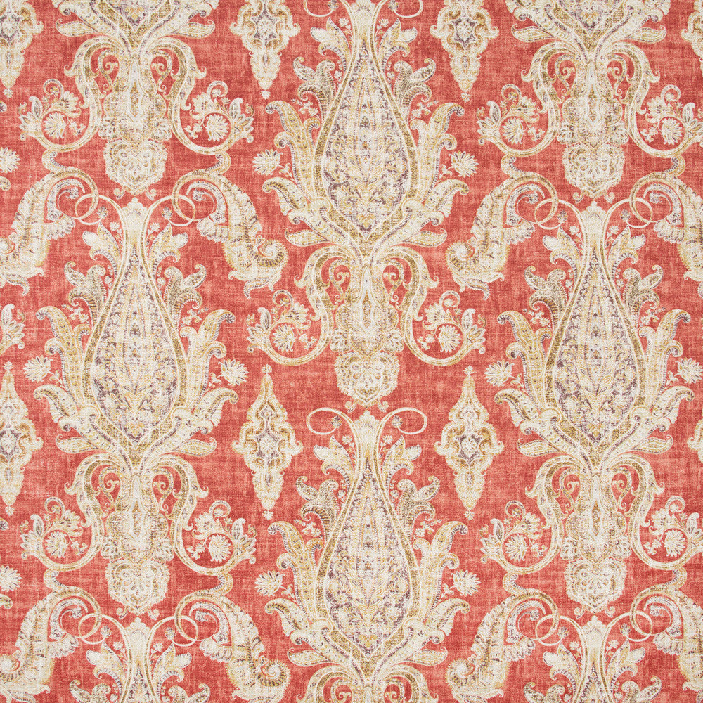 North Castle Tomato by Carole Fabric Geranium 55% Linen, 45% Rayon-SSR Printed In USA Passes 15,000 Double Rubs Wyzenbeek Horizontal: 27 and Vertical: 2525 54 - Fabric Carolina -