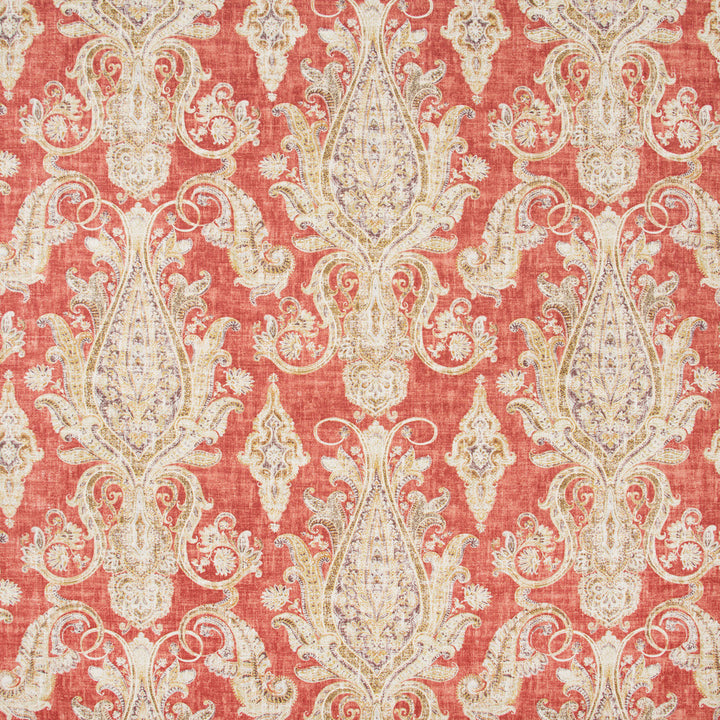 North Castle Tomato by Carole Fabric Geranium 55% Linen, 45% Rayon-SSR Printed In USA Passes 15,000 Double Rubs Wyzenbeek Horizontal: 27 and Vertical: 2525 54 - Fabric Carolina -