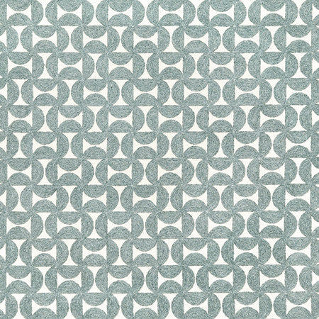 Spin Master Chambray by Carole Fabric Misty Glen Base: 52% Polyester, 48% Cotton Embr: 60% Polyester, 25% Cotton, 15% Linen India  4 5/8" V, 4 1/2" H 54""  - Fabric Carolina -