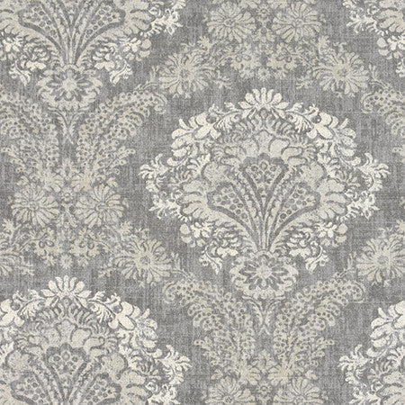 Maryland Avenue Grey by Carole Fabric Moonstone 100% Cotton-Soil Repellent Usa 50,000 Wyzenbeek Double Rubs 26 3/4" V, 27 3/4" H HD 56.5"  - Fabric Carolina -