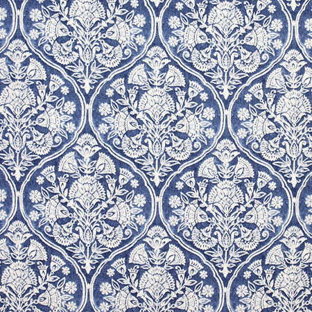 Live Your Life Indigo by Carole Fabric Wellington 75% Cotton, 25% Linen-Stain Resistant KOREA 10,000 Wyzenbeek Double Rubs 17 1/2" V, 13 1/4" H HD 54.5"  - Fabric Carolina -