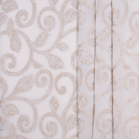 Scroll Away Natural by Carole Fabric Sheer Marvel 90% Polyester, 10% Linen CHINA N/A Horizontal: 14 3/4" and Vertical: 20 7/8" V 118" - Fabric Carolina -