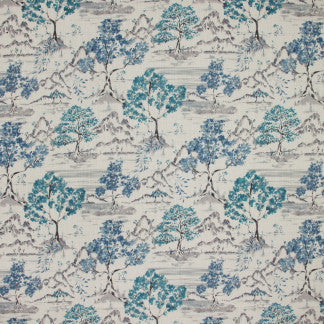 Misty Mountain Antique Blue by Carole Fabric Night Sky 100% Cotton-Soil Repellent China Passes 27,000 Double Rubs Wyzenbeek </p><p>Repeat: 26 1/4" V, 27" H HD 58" - Fabric Carolina -