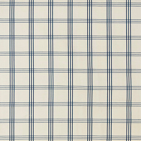 Power Trip Cream Navy by Carole Fabric Well Suited 100% Cotton N/A 2 7/8" V, 3" H 56" - Fabric Carolina -