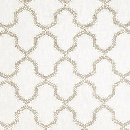 Chosen Taupe by Carole Designer Fabric Shape Shifter Base: 100% Cotton Embr: 100% Polyester India 12 1/2" V, 10 1/4" H 53" - Swanky Fabrics -